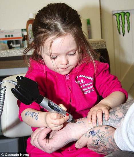 The toddler is set to become the world's youngest tattoo artist after 